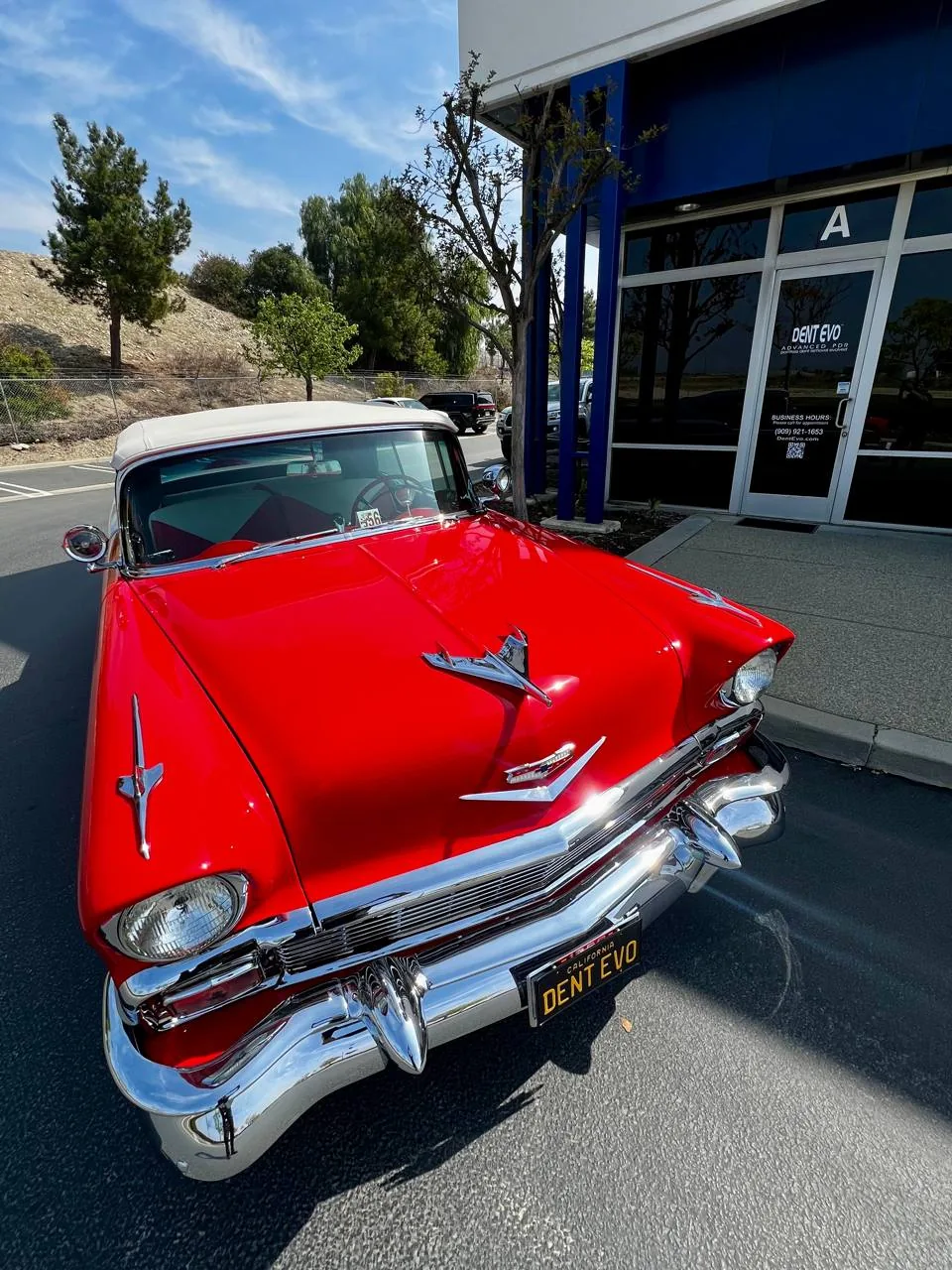 Classic Chevrolet at the Dent Evo shop in Upland, California